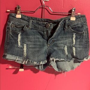 Highway Jeans Blue Distressed Jean Shorts